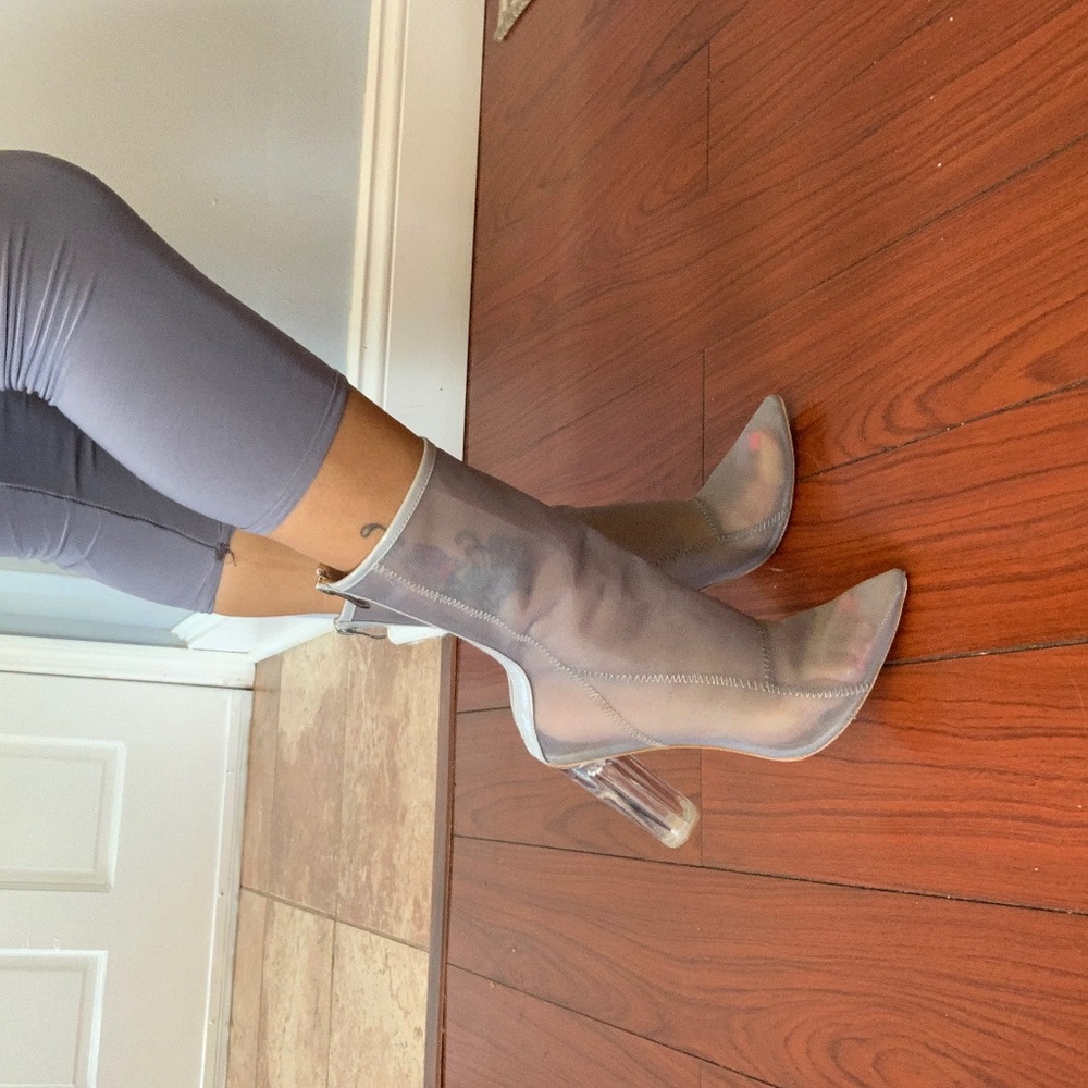 EGO OFFICIAL GRAY MESH PERSPEX BOOTIES
